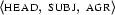 \langle \textsc{head},\ \textsc{subj},\ \textsc{agr}\rangle